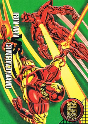 Fleer/Skybox Marvel Vision Base Card 96 Iron Man vs. Crimson Dynamo
