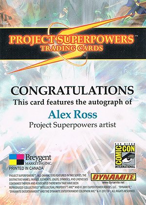 Breygent Marketing Project Superpowers Autograph Card SDCC 2011 Alex Ross