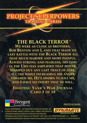 Breygent Marketing Project Superpowers Fighting Yank's War Journal 3 The Black Terror