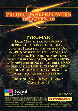 Breygent Marketing Project Superpowers Fighting Yank's War Journal 8 Pyroman