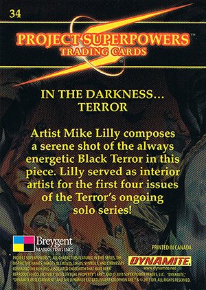 Breygent Marketing Project Superpowers Base Card 34 In the Darkness... Terror