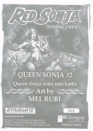 Breygent Marketing Red Sonja 3-D Lenticular Card RS3 Queen Sonja rides into battle