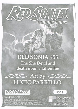 Breygent Marketing Red Sonja 3-D Lenticular Card RS12 The She Devil and death upon a fallen foe