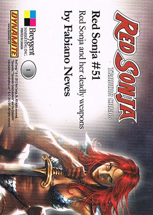 Breygent Marketing Red Sonja Base Card 1 Red Sonja and her deadly weapons