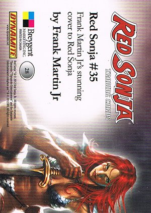 Breygent Marketing Red Sonja Base Card 28 Frank Martin Jr's stunning cover to Red Sonja