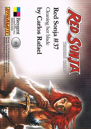 Breygent Marketing Red Sonja Base Card 31 Cleaning her blade