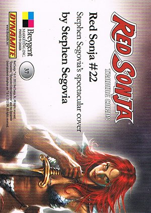Breygent Marketing Red Sonja Base Card 37 Stephen Segovia's spectacular cover