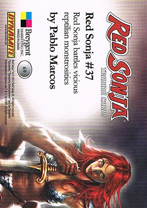 Breygent Marketing Red Sonja Base Card 69 Red Sonja battles vicious reptilian monstrosities