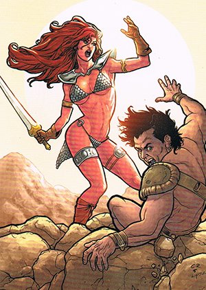Breygent Marketing Red Sonja Base Card 24 The she-devil and the Cimmerian mercenary Ryakin