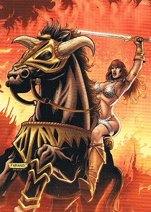Breygent Marketing Red Sonja Base Card 27 Upon her steed