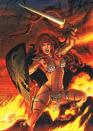 Breygent Marketing Red Sonja Base Card 42 Surrounded by fire!
