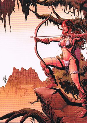 Breygent Marketing Red Sonja Base Card 47 Perched up on high