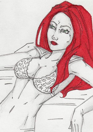 Breygent Marketing Red Sonja Sketch Card  Jenn Corella