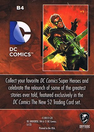 Cryptozoic DC: The New 52 Binder Promos B4 Green Arrow #1