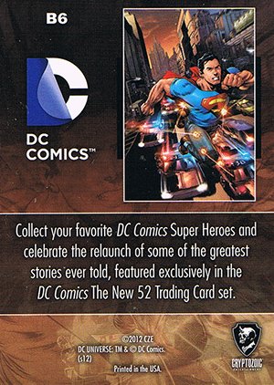 Cryptozoic DC: The New 52 Binder Promos B6 Action Comics #1