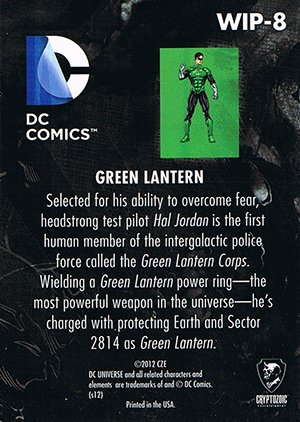 Cryptozoic DC: The New 52 Work in Progress WIP-8 Green Lantern