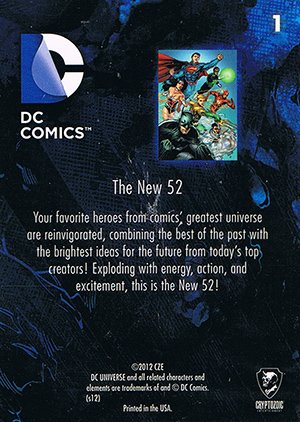Cryptozoic DC: The New 52 Base Card 1 The New 52