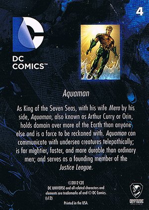 Cryptozoic DC: The New 52 Base Card 4 Aquaman