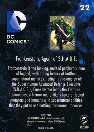 Cryptozoic DC: The New 52 Base Card 22 Frankenstein, Agent of S.H.A.D.E