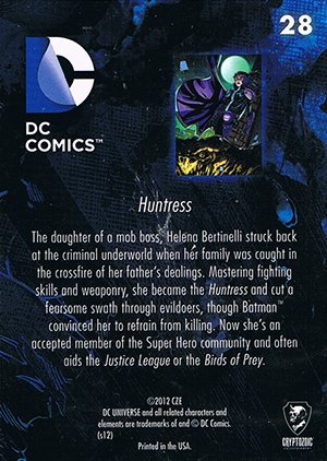 Cryptozoic DC: The New 52 Base Card 28 Huntress