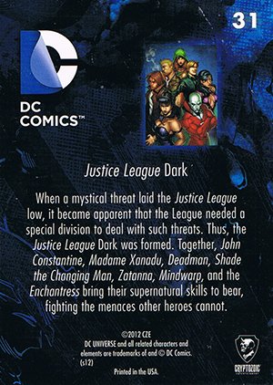 Cryptozoic DC: The New 52 Base Card 31 Justice League Dark