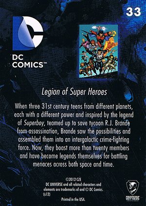 Cryptozoic DC: The New 52 Base Card 33 Legion of Super Heroes