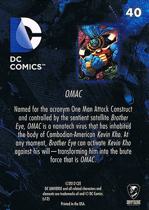 Cryptozoic DC: The New 52 Base Card 40 OMAC