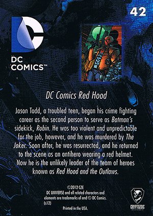 Cryptozoic DC: The New 52 Base Card 42 DC Comics Red Hood