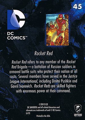 Cryptozoic DC: The New 52 Base Card 45 Rocket Red