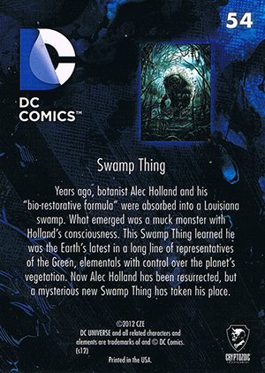 Cryptozoic DC: The New 52 Base Card 54 Swamp Thing