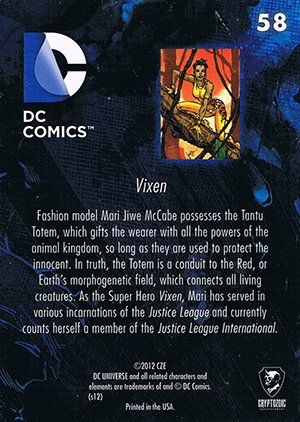 Cryptozoic DC: The New 52 Base Card 58 Vixen