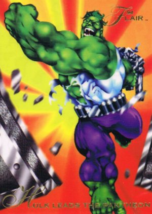 Fleer Marvel Annual Flair '94 Base Card 95 Hulk Leads the Pantheon