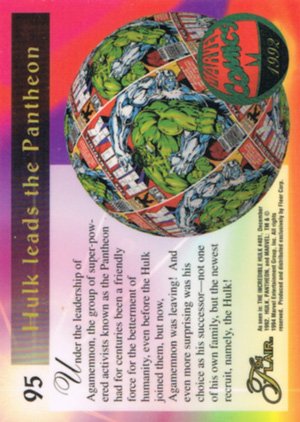 Fleer Marvel Annual Flair '94 Base Card 95 Hulk Leads the Pantheon