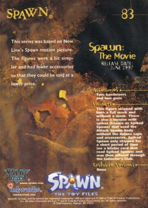 Inkworks Spawn the Toy Files Base Card 83 Spawn