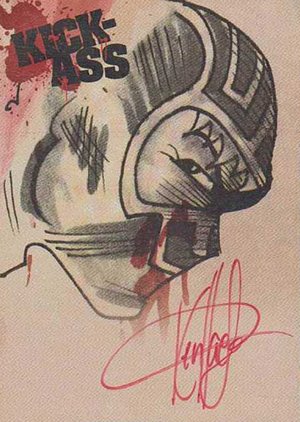 Dynamic Forces Kick-Ass Autograph Card  Ken Haeser - red ink, sketch Kick-Ass (#33)