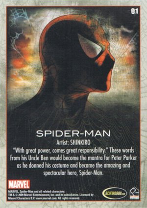 Rittenhouse Archives Spider-Man Archives Base Card 1 Spider-Man