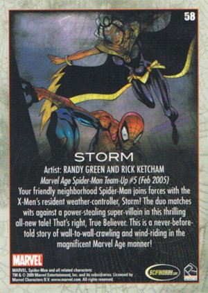 Rittenhouse Archives Spider-Man Archives Base Card 58 Storm