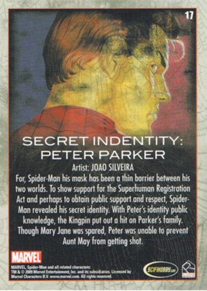 Rittenhouse Archives Spider-Man Archives Parallel Card 17 Secret Indentity: Peter Parker