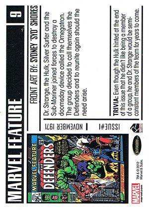 Rittenhouse Archives Marvel Bronze Age Parallel Card 9 Marvel Feature #1