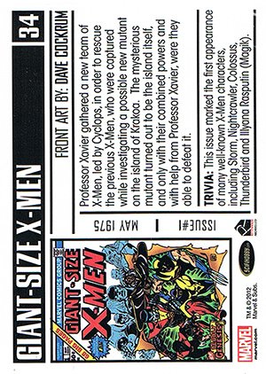 Rittenhouse Archives Marvel Bronze Age Parallel Card 34 Giant-Size X-Men #1