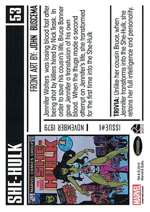 Rittenhouse Archives Marvel Bronze Age Parallel Card 53 She-Hulk #1