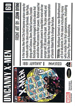 Rittenhouse Archives Marvel Bronze Age Parallel Card 60 Uncanny X-Men #141