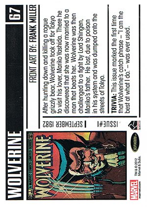 Rittenhouse Archives Marvel Bronze Age Parallel Card 67 Wolverine #1