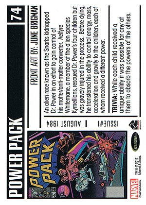 Rittenhouse Archives Marvel Bronze Age Parallel Card 74 Power Pack #1