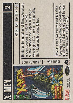Rittenhouse Archives Marvel Bronze Age Base Card 2 X-Men #64