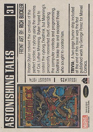 Rittenhouse Archives Marvel Bronze Age Base Card 31 Astonishing Tales #25