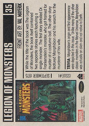 Rittenhouse Archives Marvel Bronze Age Base Card 35 Legion of Monsters #1