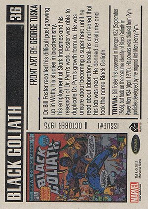Rittenhouse Archives Marvel Bronze Age Base Card 36 Black Goliath #1