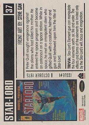Rittenhouse Archives Marvel Bronze Age Base Card 37 Star-Lord #1