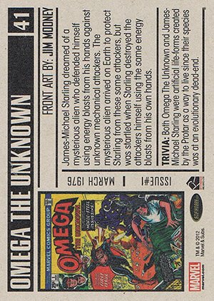 Rittenhouse Archives Marvel Bronze Age Base Card 41 Omega the Unknown #1